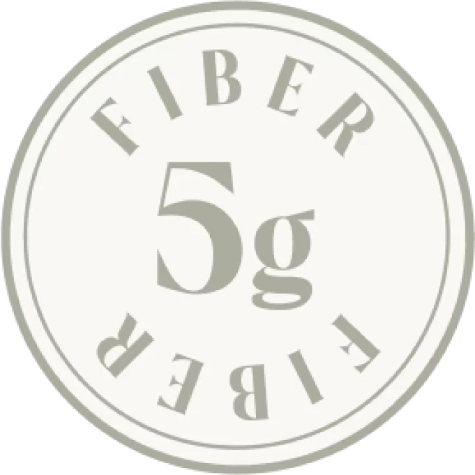 Circular label with '5g Fiber' text in the center.