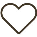 Pixelated black heart icon on a transparent background.
