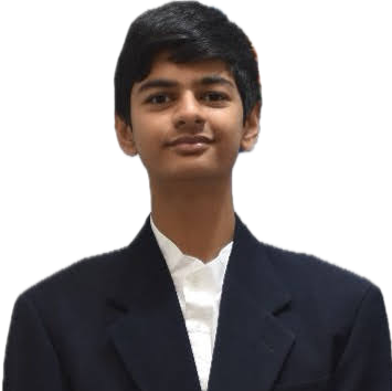 Young person in a dark suit and white shirt, smiling.