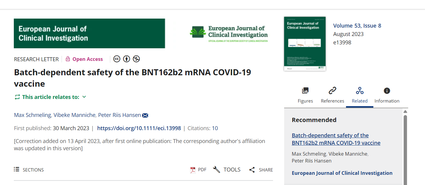 Screenshot of a research article on COVID-19 vaccine safety from a clinical journal.