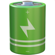 Green battery icon with a lightning bolt symbol.