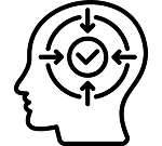 Black and white cartoon illustration of a laughing chef.