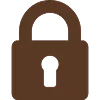Brown padlock icon on a light background.