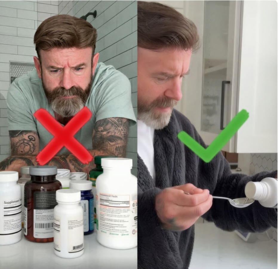 A photo collage of male customers holding a supplement bottle, centered around the text '55,000+ CUSTOMERS'.
