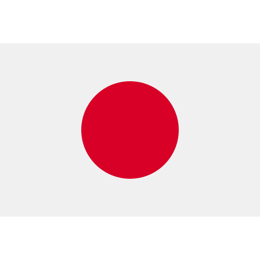 Flag of Japan with a red circle on a white background.