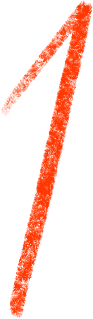 Red handwritten number one on a transparent background.