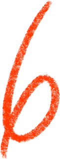 Red lowercase letter 'b' on a transparent background.