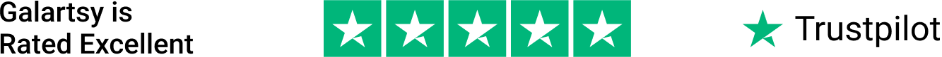 Trustpilot logo with five green stars and white star in first box.