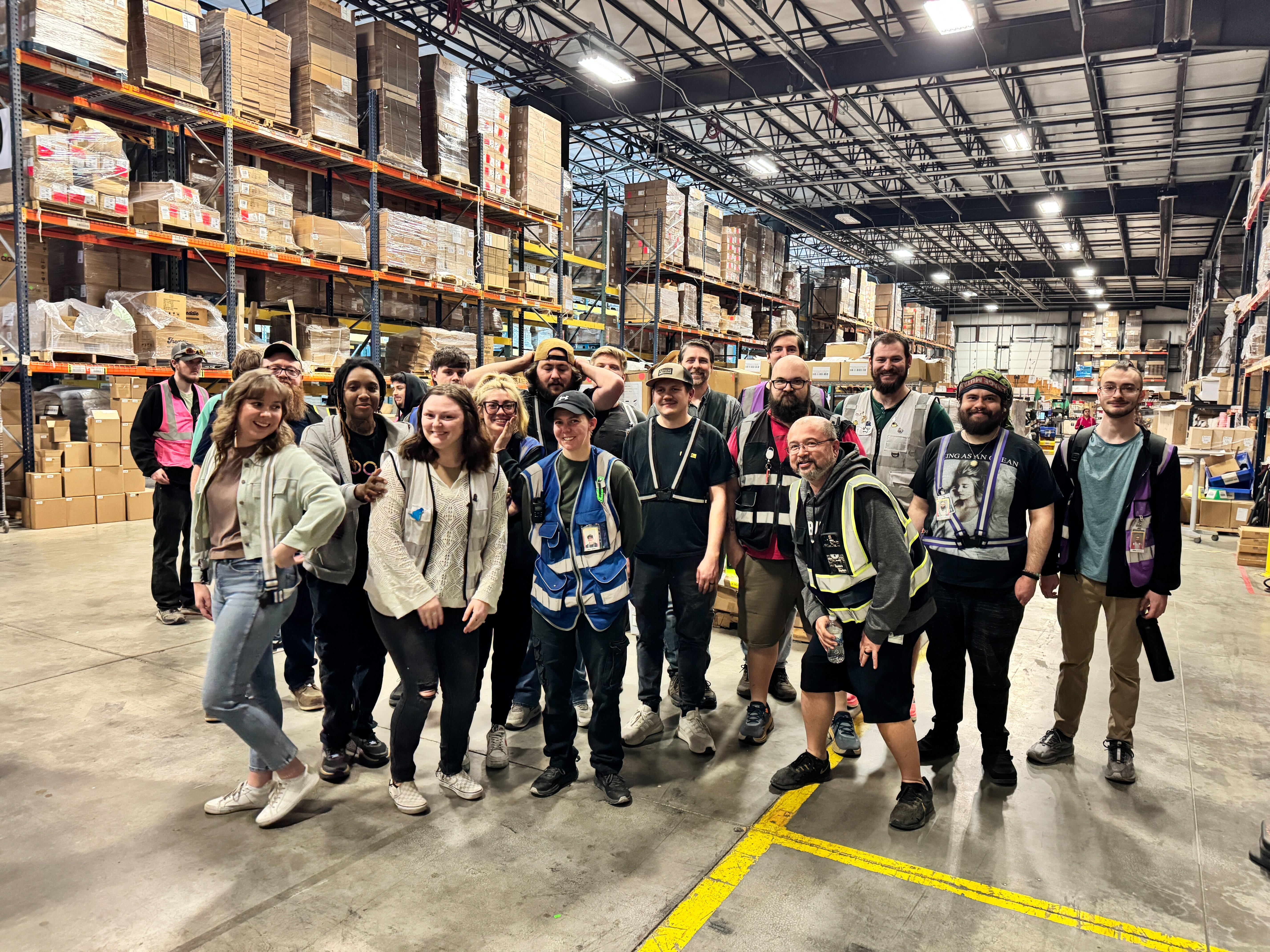 Our diverse warehouse team in the fulfillment center