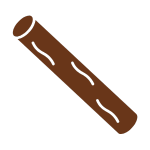 Illustration of a brown stick with black lines on a white background.