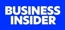 Business Insider logo with white text on a blue background.