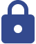 Blue padlock icon on a white background.