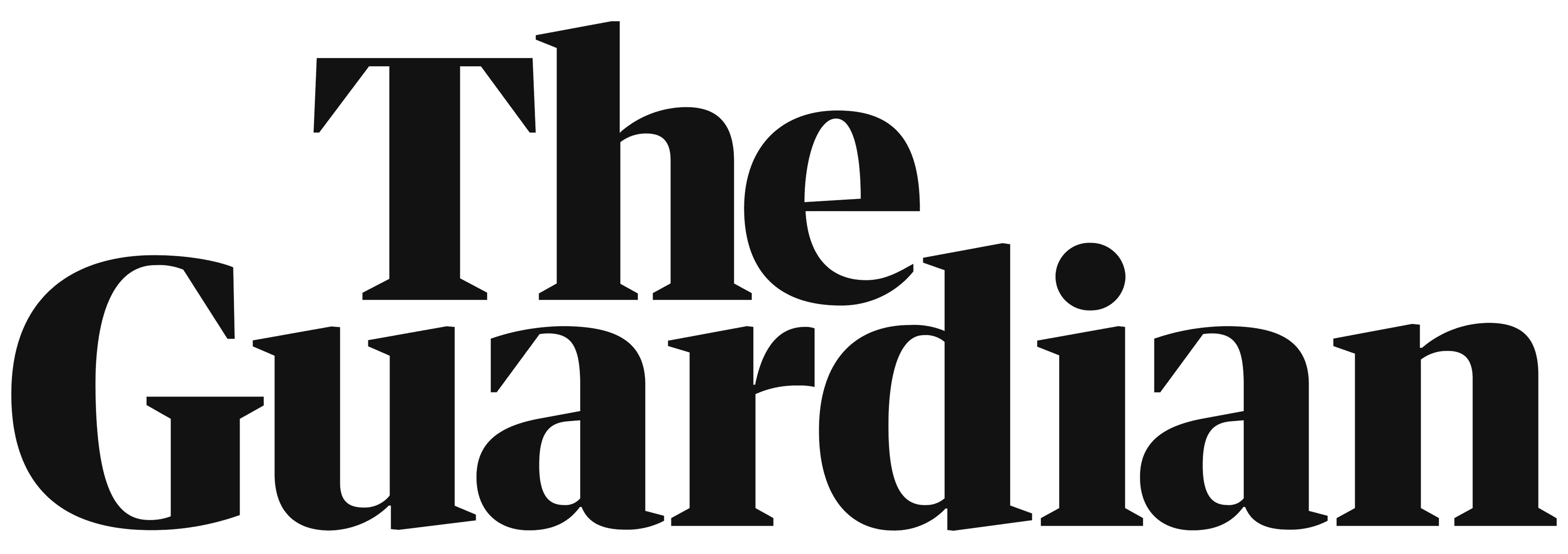 'The Guardian' logo in black text on a white background.
