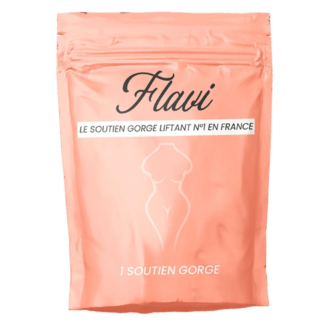 Pink packaging with the word 'Flavi' and silhouette graphic.