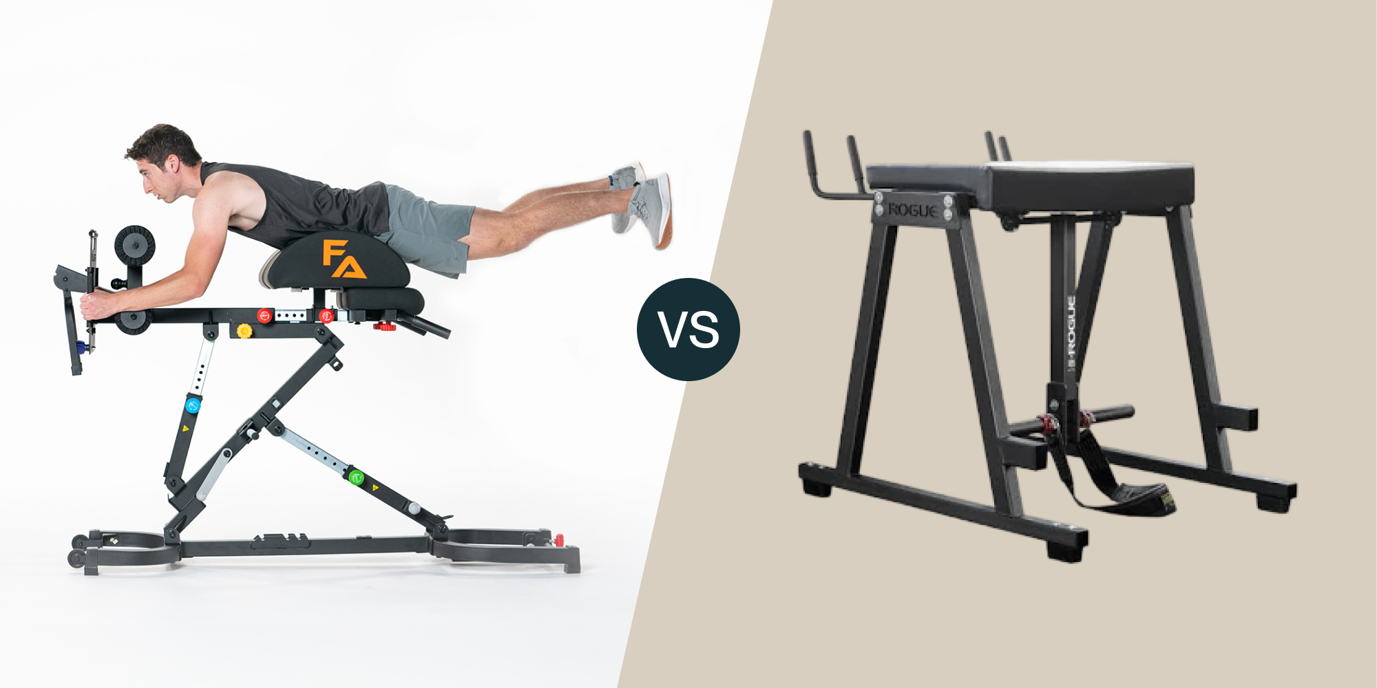 Two gym machines side by side for comparison.
