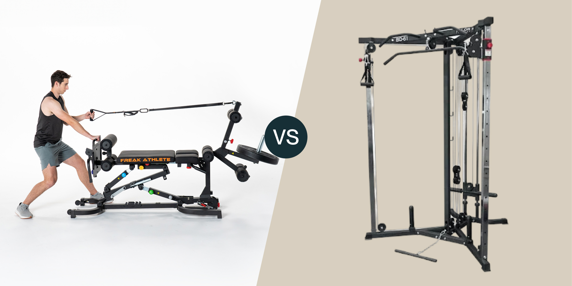 Comparison of two different exercise machines with a person using one.