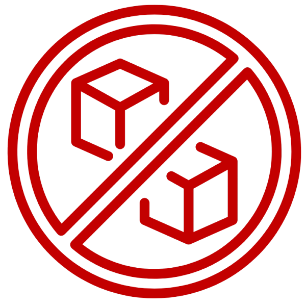 Red no sugar cubes symbol on a transparent background.