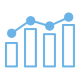 Icon of a bar chart with a line graph overlay.