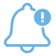 Blue bell icon with an exclamation mark.