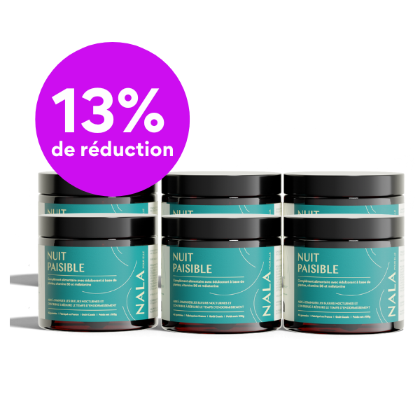 Jars of 'Nuit Paisible' with a 13% discount badge.