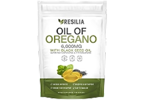Package of Resilia Oil of Oregano with Black Seed Oil, 6,000mg.