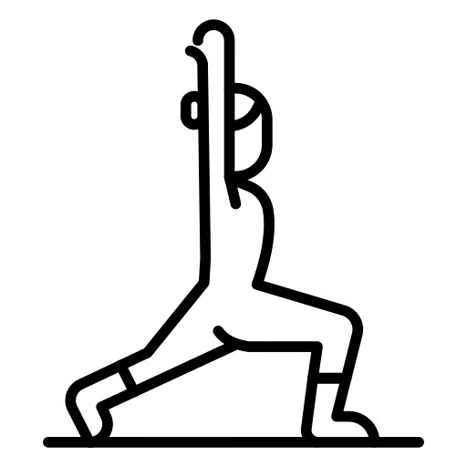 Icon of a person holding a yoga lunge pose