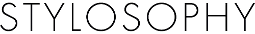 The word STYLOSOPHY in a thin, black, sans-serif font on a dark green background.