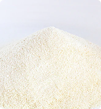 A mound of fine white powder on a light background.