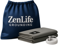 ZenLife Grounding bag, folded mat, and cord.