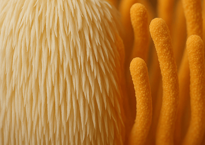 Melena de le&oacute;n y Cordyceps