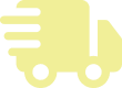 A pale yellow icon of a speeding delivery truck against a white background.