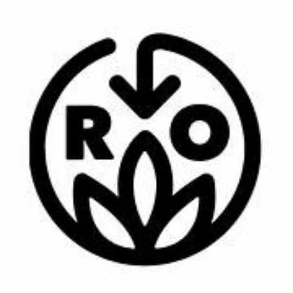 The black and white Regenerative Organic Certified logo, with the letters R and O over a plant.