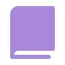Simple purple book icon on a white background.
