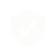 Pixelated checkmark inside a shield icon.