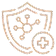 Shield icon with a virus symbol and a medical cross.