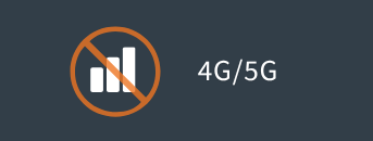 An icon of crossed-out cellular signal bars next to the text '4G/5G'.