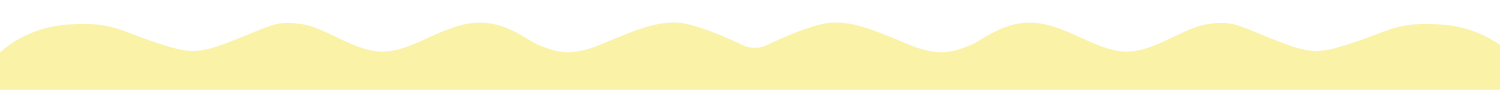 A pale yellow decorative element with a wavy, scalloped top edge on a white background.