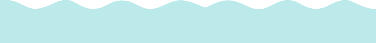 A light blue graphic element with a wavy, scalloped top edge against a white background.