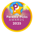 The circular logo for the Parents' Picks Awards 2025, featuring a star with the letter P.