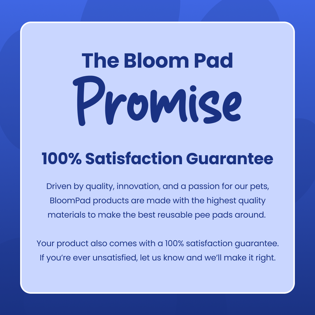 Bloom Pad promise for 100% satisfaction guarantee with product details.