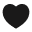 A solid black heart icon with soft, blurry edges on a white background.