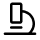 A simple black line icon of a microscope on a white background.