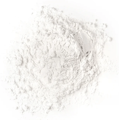 Pile of white powder on a white background.