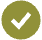 A pixelated, olive-green circle with a black checkmark inside.