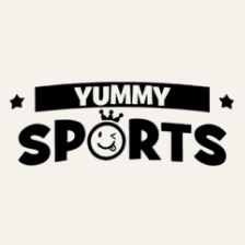 Logo with 'Yummy Sports' text and a winking face with a crown.