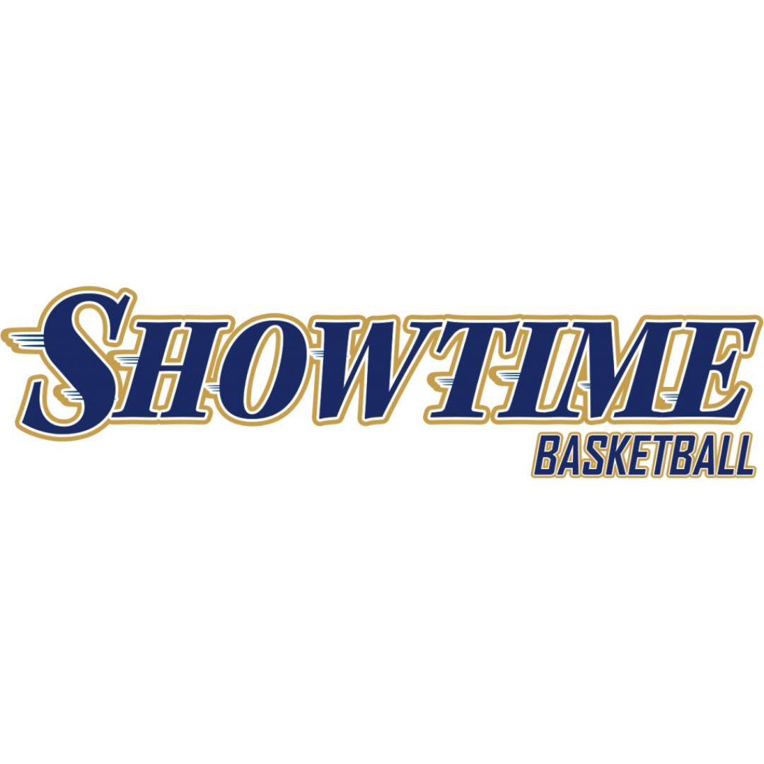 Text logo reading 'Showtime Basketball' in blue and gold.