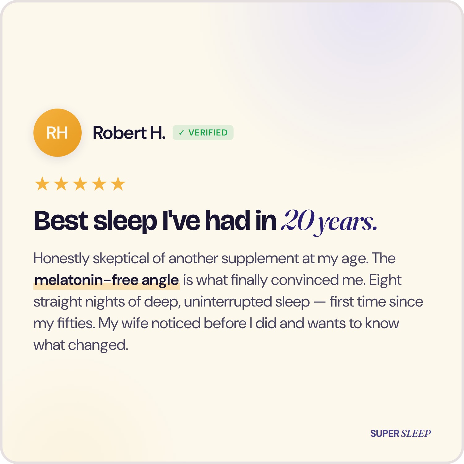 Real Supersleep customer review