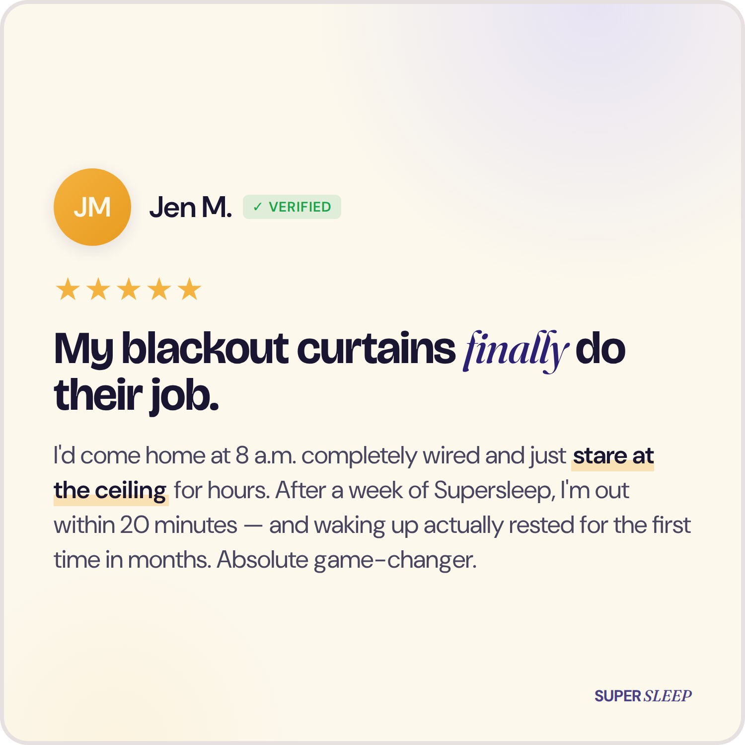 Real Supersleep customer review