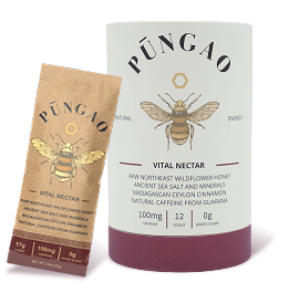 Packaging of Pungao Vital Nectar with a bee illustration.