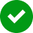 A green circle with a white checkmark inside.